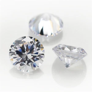 10MM ROUND STAR CUT 5A WHITE CLEAR CUBIC ZIRCONIA LOOSE GEMSTONES - Picture 1 of 5