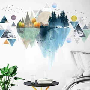 Wall Sticker Mountain Scenery Living Room Bedroom Wallpaper Decal Home Decor New - Picture 1 of 5