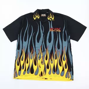 DragonFly Clothing x AC/DC Camp Shirt Herren XL schwarz Flammen bestickt Freizeit - Bild 1 von 9