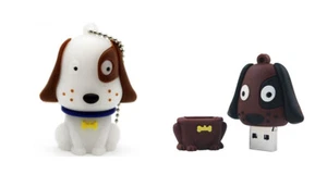 2.0 16GB 32GB 64GB Brown White Dog Puppy Animal USB Flash Thumb Drive USA SHIP - Picture 1 of 6