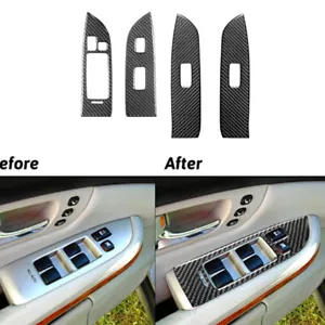 4Pcs Carbon Fiber Window Lift Control Cover Trim For LEXUS RX330 RX350 2004-2009 - Picture 1 of 19