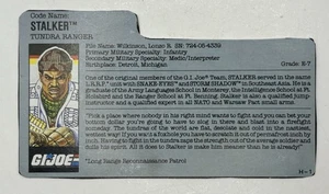 Vintage 1988 Hasbro G.I. Joe STALKER Ranger Actionfigur Karton Karteikarte - Bild 1 von 2