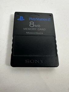 Black Sony Playstation 2 PS2 Original 8MB Memory Card, Tested And Working - Picture 1 of 4