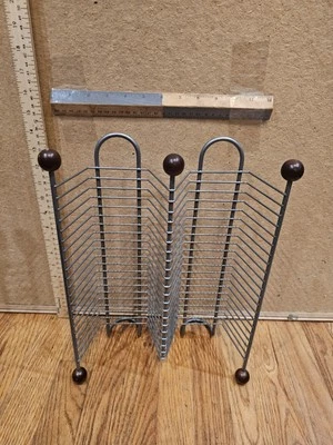 Atlantic 40 CD Free Standing Metal Rack Wood Wire Gray - Image 1 of 3