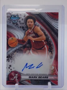 MARK SEARS 2024-25 BOWMAN UNIVERSITY BEST AUTOGRAPH ALABAMA AUTO Q1693 - Picture 1 of 2