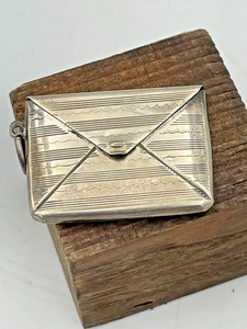 Antiker englischer 925 Sterling Silber Stempel Geldbörsenanhänger, Umschlag Stempelhalter - Bild 1 von 23