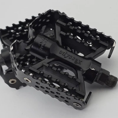 "Pedales BMX Odyssey Triple Trap 1997 1/2"" Old Mid School negros vintage originales" Foto 1 de 4