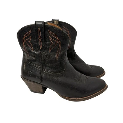 Ariat Darlin Western Boots Womens Size 7 B Old Black Ankle Cowgirl Side Zip - Image 1 of 4