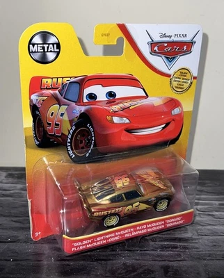 (LEER) Disney Pixar Cars Gold Edition Lightning McQueen Die Cast Metal 2020 Nuevo Foto 1 de 4