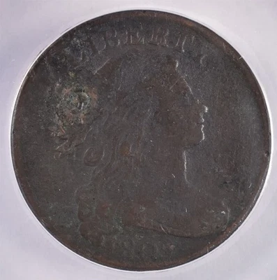Busto drapeado 1805 centavo grande - Detalhes ANACS F12  - Imagem 1 de 3