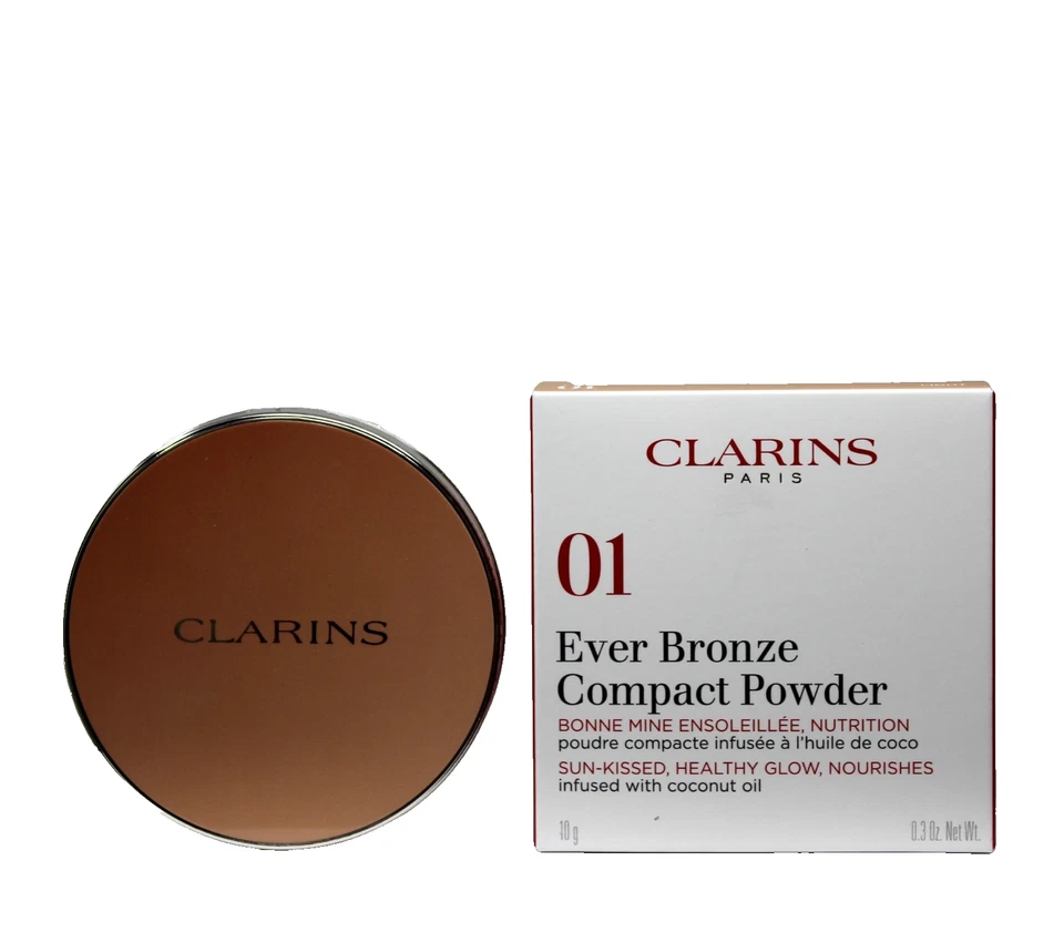 CLARINS EVER BRONZE COMPACT POWDER SUN-KISSED,HEATHY GLOW,NOURISHES 10G #01 - Image 1 of 1