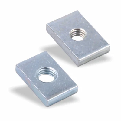 LICHT-ZUBEHOER Nutenstein | Gewindeplatte 14x9x2,5 mm M4-M5 Gewinde mittig | Stahl verzinkt