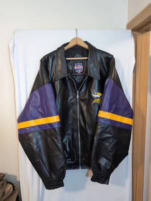 Chaqueta de cuero sintético de colección NFL Vikings - XL para hombre Foto 1 de 4