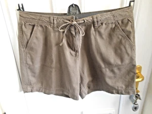 GEORGE LADIES 100% COTTON KHAKI BROWN SHORTS -WAIST 34'' INSIDE LEG 5.5'' SZE 14 - Picture 1 of 3