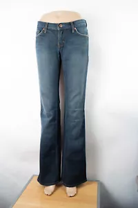 Blue 2 Buckle Bootcut (27 X 34) Women's Denim Jeans Dark Wash Zip Fly - Picture 1 of 10