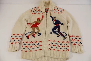 Vintage 1970er Eislaufen Strick Pullover Jacke 19" Grube zu Grube Herren Small - Bild 1 von 10