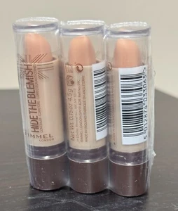 Pack Of 3 RIMMEL HIDE THE BLEMISH Concealer Stick 004 Natural Beige - Picture 1 of 2