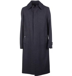 Lardini F/W 24-25 Charcoal Gray Woven Wool-Cashmere Overcoat 40R (Eu 50) NWT - Picture 1 of 9