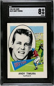 SGC 8 1961 Nu Card #127 Andy Timura, Halfback, Dayton Flyers NEWLY-GRADED! - Picture 1 of 4