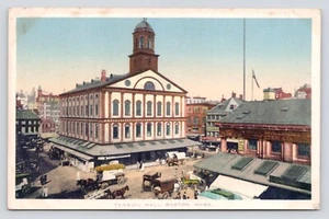Faneuil Hall Marktplatz Pferdewagen Boston Massachusetts c1910 UNP Postkarte - Bild 1 von 2