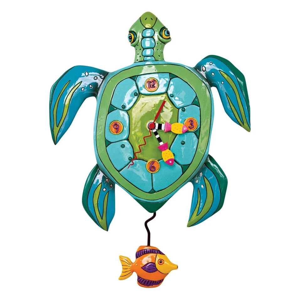 Allen Designs P1858 Sup Dude? Turtle Pendulum Wall Clock 14" - Image 1 of 1