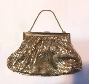 Vintage Whiting And Davis Abendtasche Gold Mesh Handtasche #2896 - Bild 1 von 10