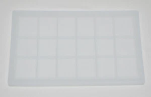 New White Silicone Rectangle Shaped Resin Mold 1 3/4" X 1 3/8" Compartments - Picture 1 of 5