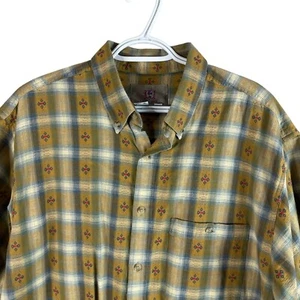 Vintage The Territory Ahead Mens Button Up Shirt Large Brown Plaid Cotton *read - Picture 1 of 6