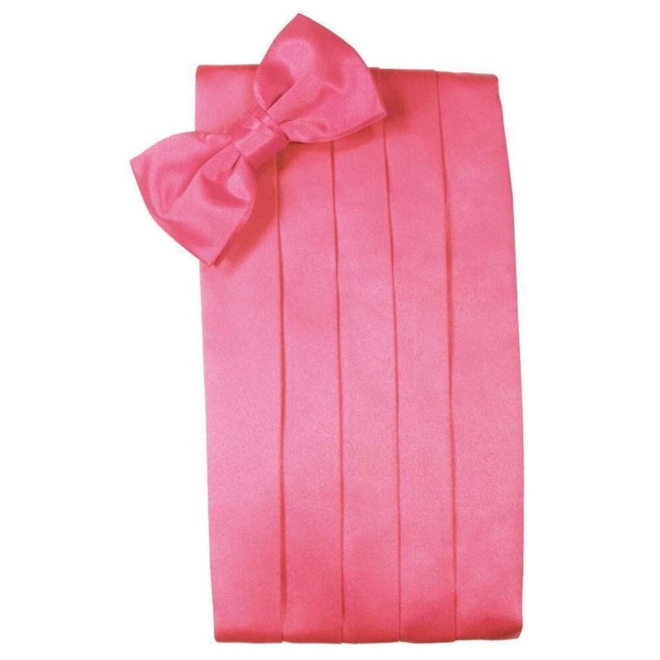 Juego de pajarita y fajarita de satén de chicle para hombre Foto 1 de 1