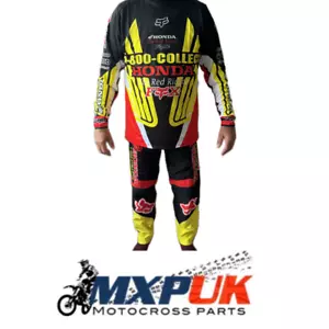 KIT RETRO FOX HONDA MOTOCROSS PANTALONES Y JERSEY 1-800-COLECCIÓN - Imagen 1 de 2