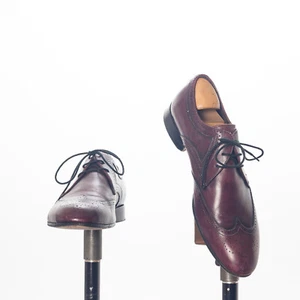 CORNELIANI Brown Brogue Leather Dress Shoes Italy Made Size 8 - Picture 1 of 7