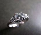 Womens 180 Ct Lab Created Diamond Engagement Gifted Ring Solid 14K White Gold