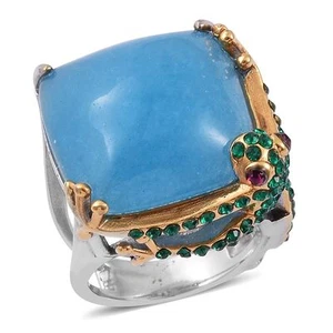 FROG BLUE QUARTZITE RING 9 #size9rings #size9 #frogrings #bluequartziterings - Picture 1 of 7