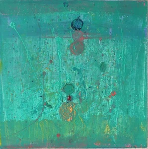 Original Abstract Art 12" x 12" Signed Acrylic Painting on Canvas - Picture 1 of 4