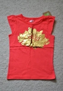 Crazy 8 Girls' Coral Red Short Sleeves T-Shirt - Size 4 - Picture 1 of 3