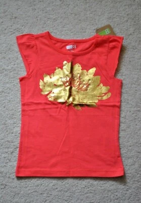 Camiseta manga curta Crazy 8 feminina vermelha coral - Tamanho 4 - Imagem 1 de 3