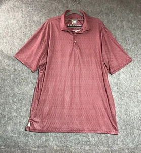 Tailorbyrd Polo Shirt Mens 2XL XXL Red Geometric Short Sleeve Golf Rugby Active - Picture 1 of 9