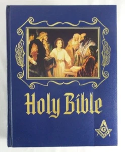 Master Mason Edition Holy Bible 1988 Heirloom Blue Masonic Gilded Freemason - Picture 1 of 7