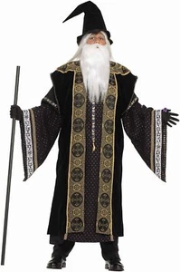 Wizard Merlin Medieval Sorcerer Deluxe Fancy Dress Up Adult Halloween Costume - Picture 1 of 8