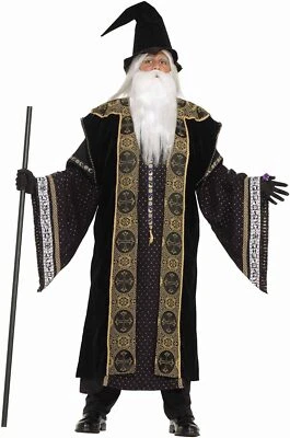 Disfraz de Mago Merlín Hechicero Medieval De Lujo Disfraz de Halloween para Adulto Foto 1 de 2