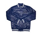 Runtz Scriptz Leather Varsity Blue/White Men's Jacket 37346-BLU
