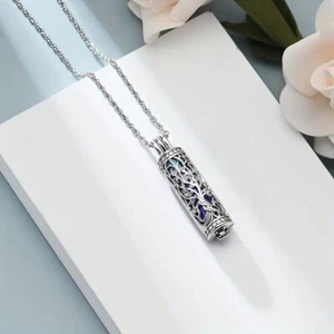 Collar Urna Joyería Cremación para Colgante Cenizas con Cilindro Vial Hueco. - Imagen 1 de 8