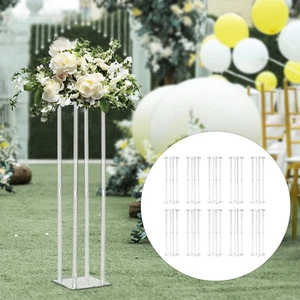 10pc Acrylic Vases Wedding Centerpieces For Tables Clear Column Flower Stand - Picture 1 of 13