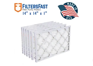 FiltersFast 1" 14x14x1 Merv 8 Air Filters With Pleats For Hvac 6-Pack - Picture 1 of 2