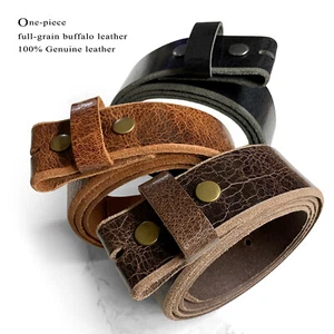 VINTAGE DISTRESS GENUINE BUFFALO CASUAL LEATHER BELT STRAP 1-1/2" WIDE - Picture 1 of 10