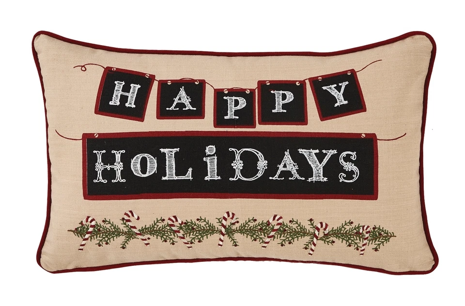 Pillow - Happy Holidays by Park Designs - 12" X 20" - Christmas Candy Cane Foto 1 de 2