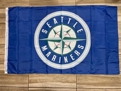 MLB SEATTLE MARINERS Official Flag Banner 3X5' Indoor/Outdoor Brass Grommets - Image 1 of 3