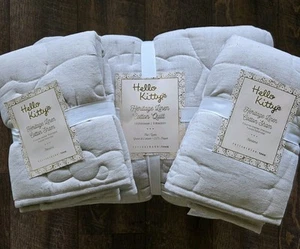 POTTERY BARN TEEN HELLO KITTY HERITAGE LINEN COTTON F/Q QUILT & 2 STND SHAM SET - Picture 1 of 9