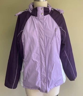 Parka/abrigo de invierno Radiance Free Country para mujer talla pequeña 2 en 1, púrpura Foto 1 de 4