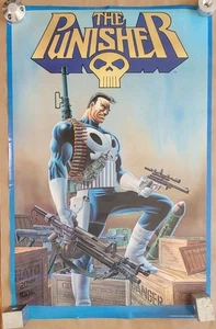 Vintage Original 1986 Marvel Comics The Punisher Poster Mike Zeck Kunstwerk 34X22 - Bild 1 von 14